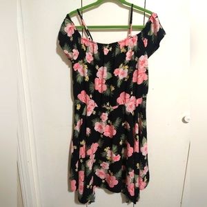 Womens Mommy & Me Tropical Cold Shoulder Midi Sun Dress XXL